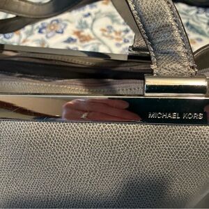 Michael Kors Silver and Gray Shoulder Bag